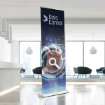 Image shows a pull up banner in a lobby by brandxellence - used on brandxellence website for the pull up banner category