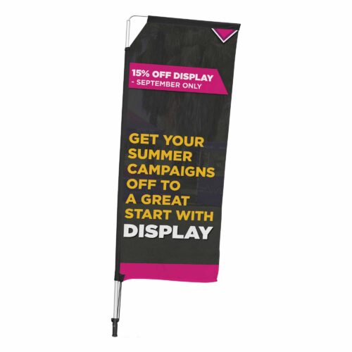 Legend 2m Sublimated Telescopic Double-Sided Flying Banner Alternative by BrandXellence