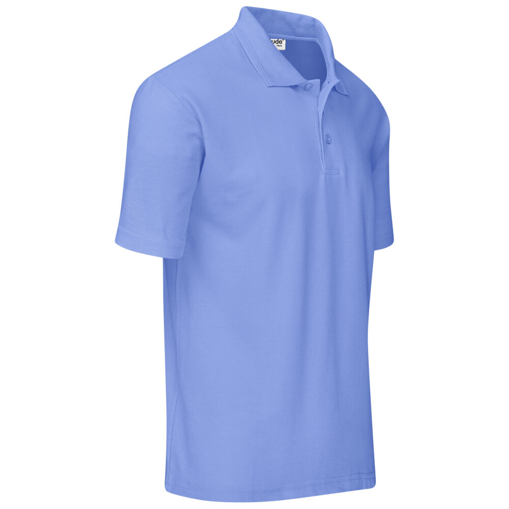Mens Basic Pique Golf Shirt ALT-BBM-LB-GHBK_default in light blue by brandxellence
