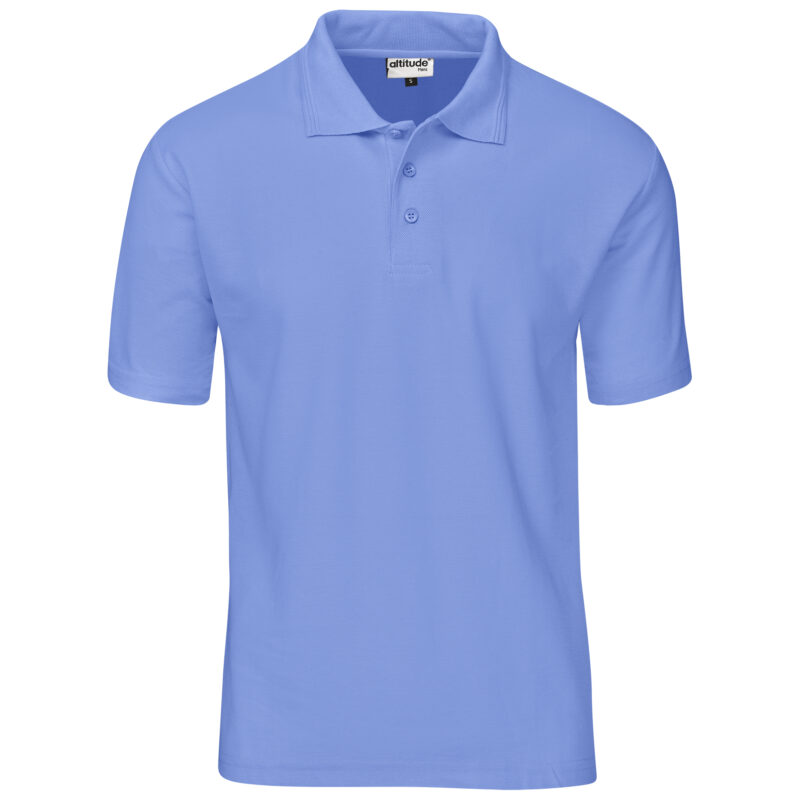 Mens Basic Pique Golf Shirt ALT-BBM-LB-GHBK_default in light blue by brandxellence