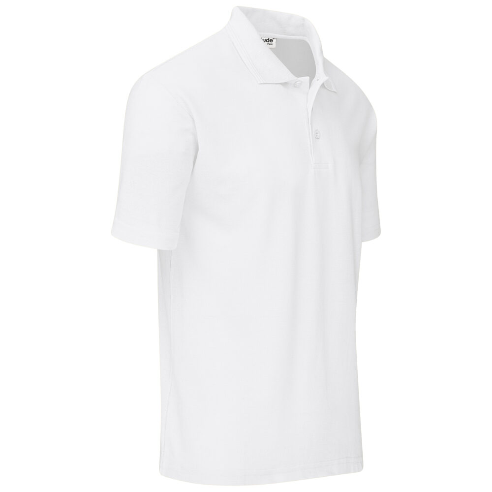 Mens Basic Pique Golf Shirt ALT-BBM-W_default in white by brandxellence