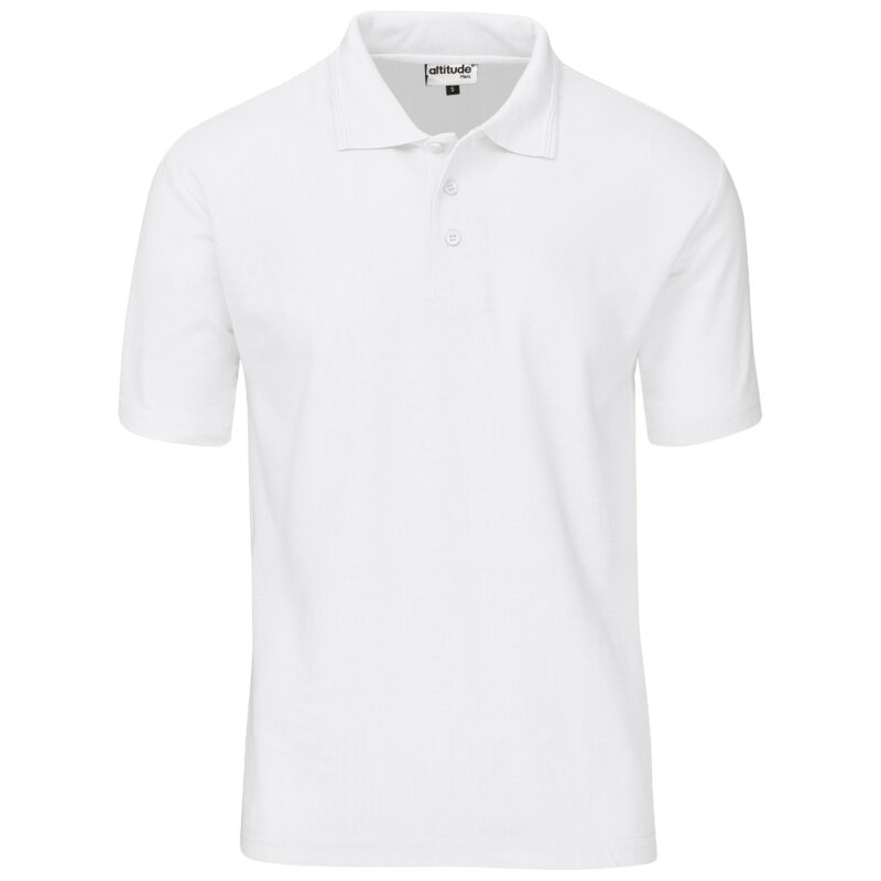 Mens Basic Pique Golf Shirt ALT-BBM-W_default in white by brandxellence