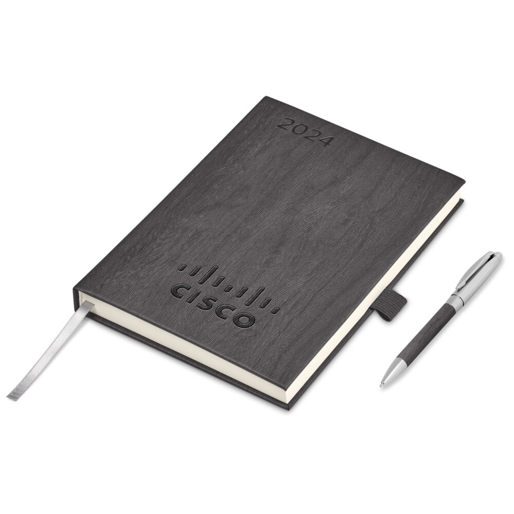 Oakridge 2024 A5 Diary and Pen Set GF-AM-1157-B-01_default by brandxellence