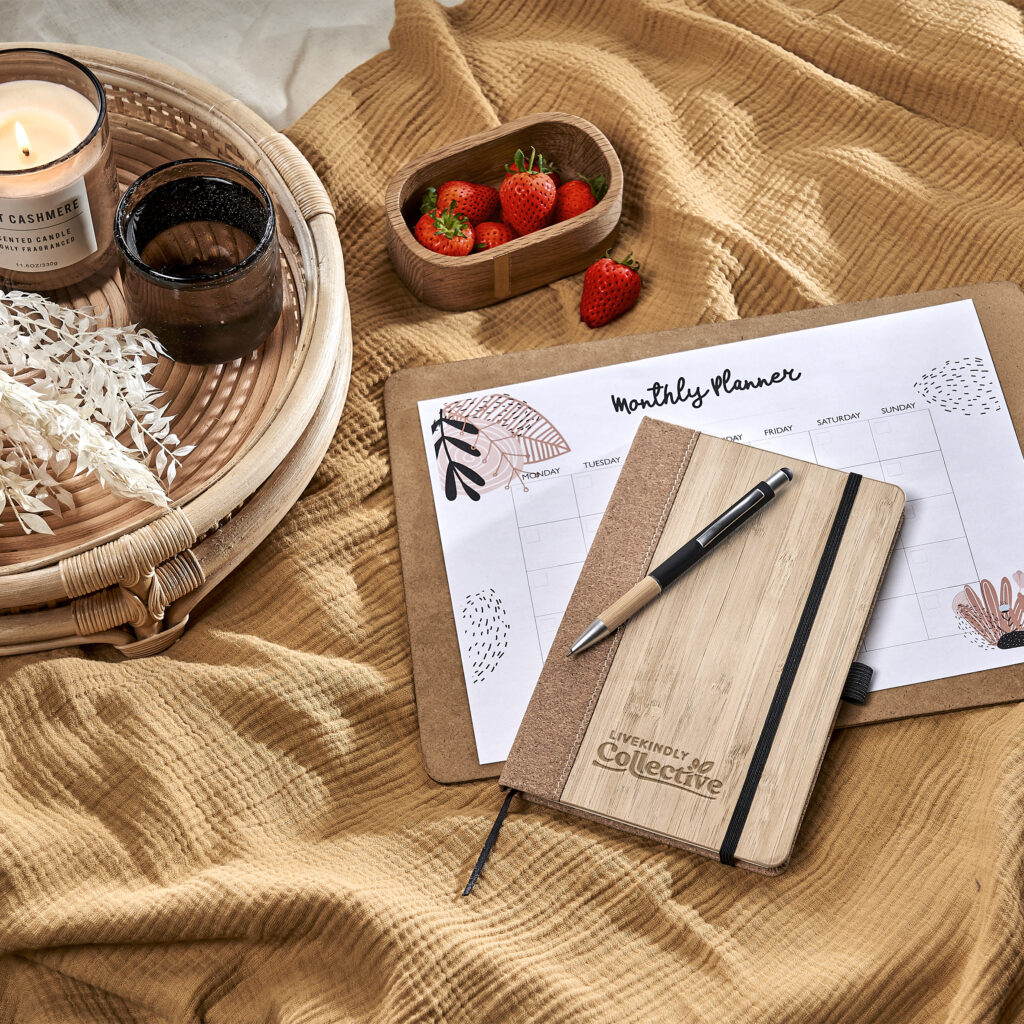 Okiyo Eri Bamboo & Cork Notebook & Pen Se NF-OK-163-B-06_default by brandxellence