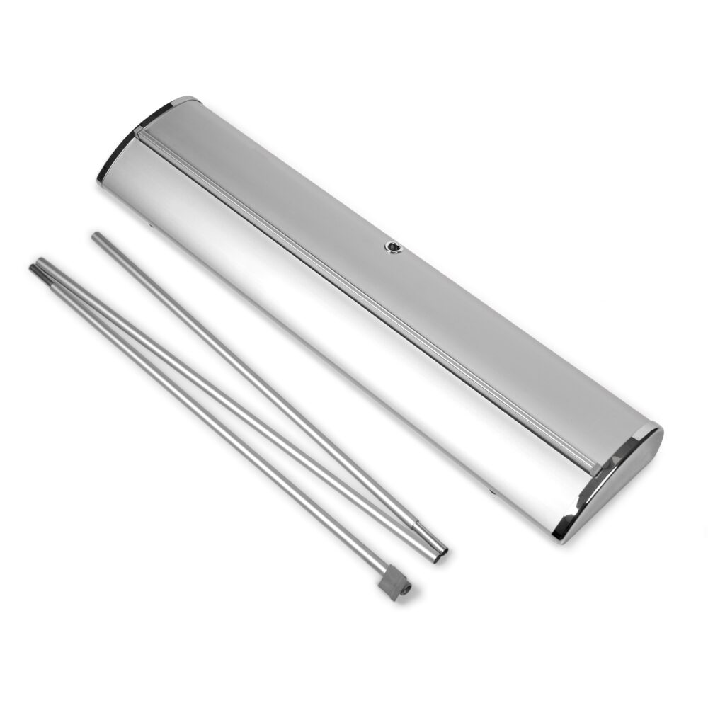 Ovation Fabric Pull Up Banner Chrome base and support poles DISPLAY-4025-13-NO-LOGO_default Ovation Fabric Pull Up Banner Chrome base and support poles DISPLAY-4025-13-NO-LOGO_default