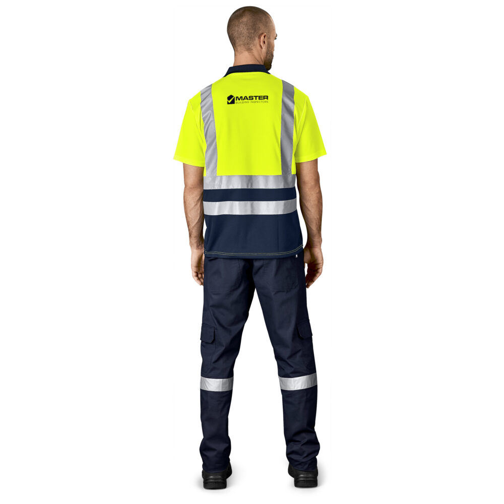 Surveyor Two-Tone Hi-Viz Reflective Golf Shirt ALT-1402-Y_MOBK12-LOGO_default Surveyor Two-Tone Hi-Viz Reflective Golf Shirt ALT-1402-Y_LIFESTYLE03-LOGO_default