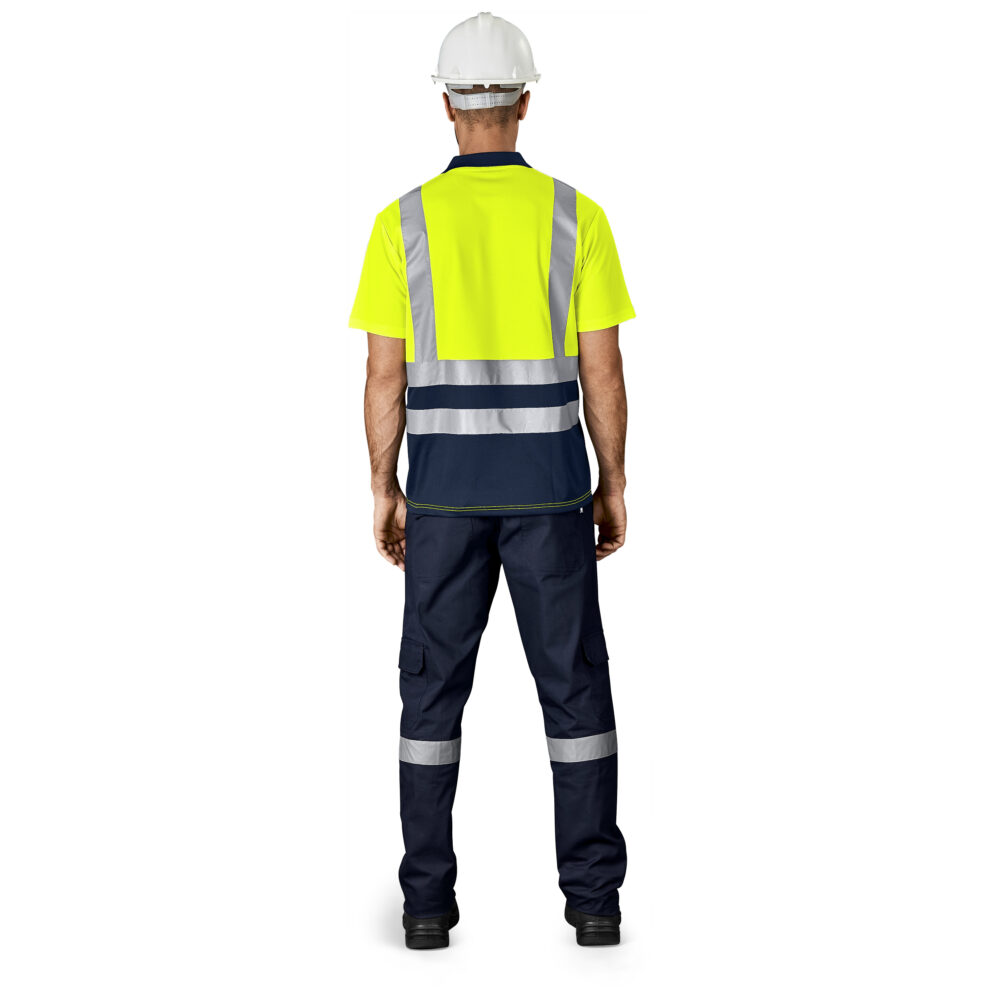 Surveyor Two-Tone Hi-Viz Reflective Golf Shirt ALT-1402-Y_MOBK_default Surveyor Two-Tone Hi-Viz Reflective Golf Shirt ALT-1402-Y_LIFESTYLE03-LOGO_default