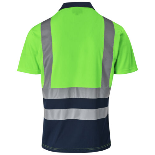Surveyor Two-Tone Hi-Viz Reflective Golf Shirt lime ALT-1402-L-GHBK_default