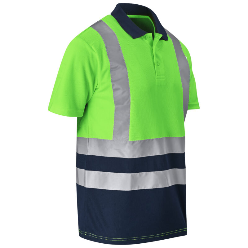 Surveyor Two-Tone Hi-Viz Reflective Golf Shirt lime ALT-1402-L-GHBK_default