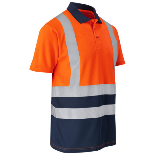 Surveyor Two-Tone Hi-Viz Reflective Golf Shirt orange ALT-1402-O_default