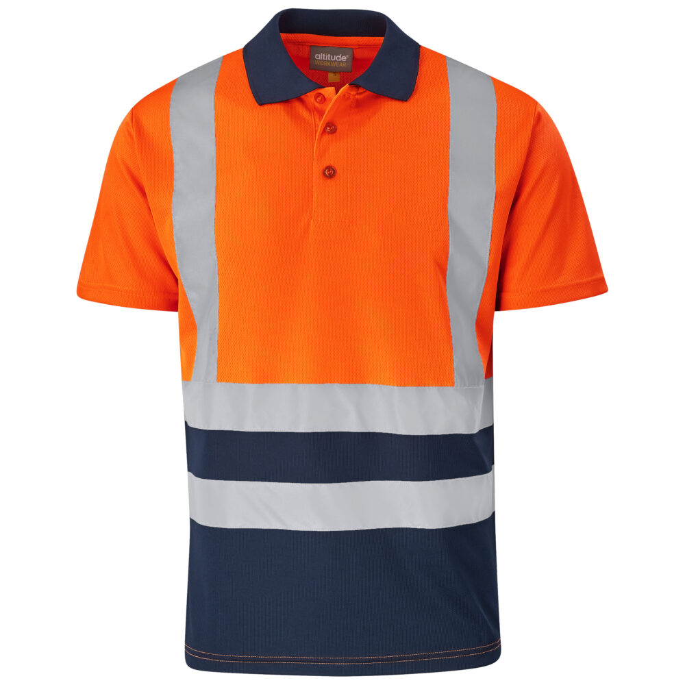 Surveyor Two-Tone Hi-Viz Reflective Golf Shirt orange ALT-1402-O_default Surveyor Two-Tone Hi-Viz Reflective Golf Shirt orange ALT-1402-O_default