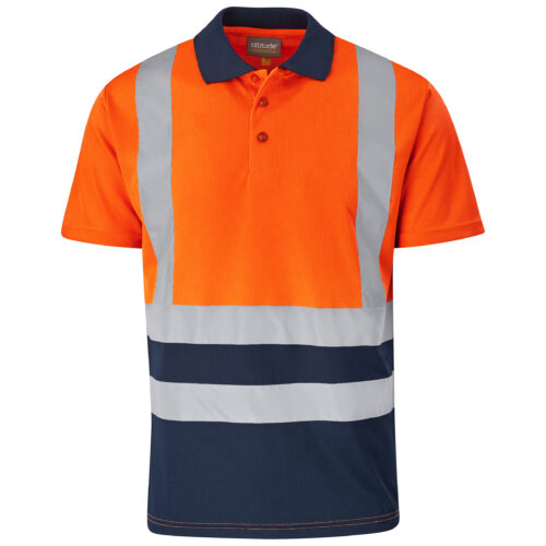 Surveyor Two-Tone Hi-Viz Reflective Golf Shirt orange ALT-1402-O_default