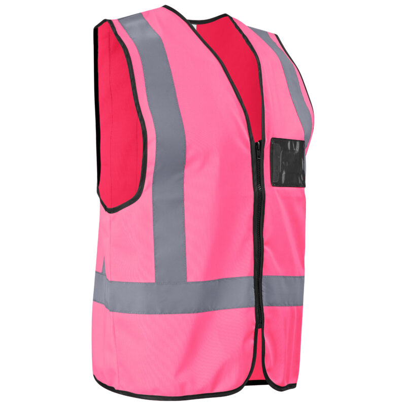 Direction En4 Hi-Viz Reflective Full Zip pink Vest ALT-1201-PI-GHBK_default
