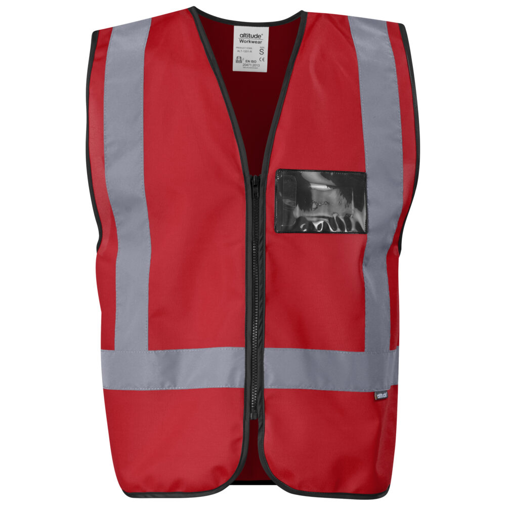 Direction En4 Hi-Viz Reflective Full Zip Vest red ALT-1201-R_default