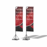 telescopic banner set of 2 single sided Rectangular Flag Banner Telescopic banner Mockup example - brandxellence branding company johannesburg