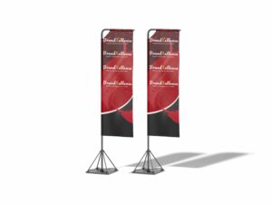 telescopic banner set of 2 single sided Rectangular Flag Banner Telescopic banner Mockup example - brandxellence branding company johannesburg